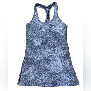 Lululemon Women's Cool Racerback II Size 4  Luon Spray Jacquard White Black 🍋🖤